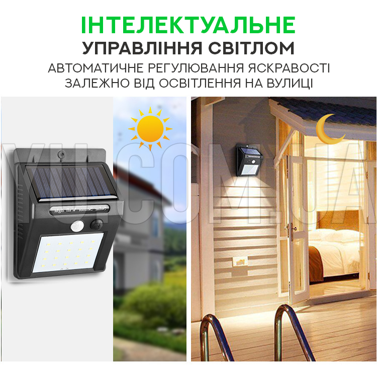 Вуличний світильник на сонячній батареї з датчиком руху 6BL-609-30SMD+SOLAR